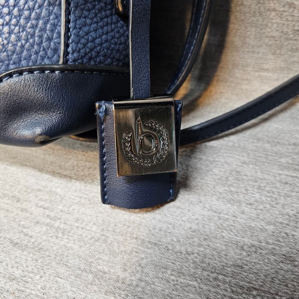 Bugatti Womens Dark Blue/Black Faux Leather Crossbody Bag EUC - Picture 8 of 12